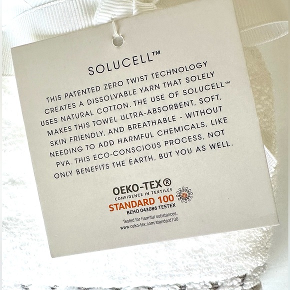 Common Thread 2 Pc Tip Towels Set 100% Cotton White w/ Gray accents SUSTAINABLE - Picture 5 of 7